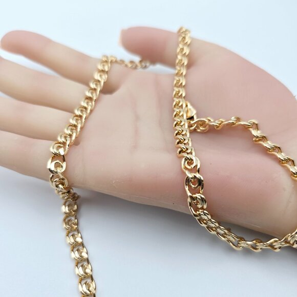 Polished Rose Gold Round Curb Chain Necklace, 19.7 Inch Unisex, XPNL0087 - Picture 12 of 12